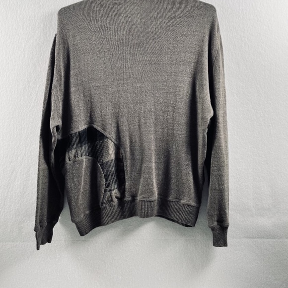 Umberto Ginocchietti Men's 100% Linen Sweater 1/4 Button Pullover Olive Italy XL - Picture 4 of 9